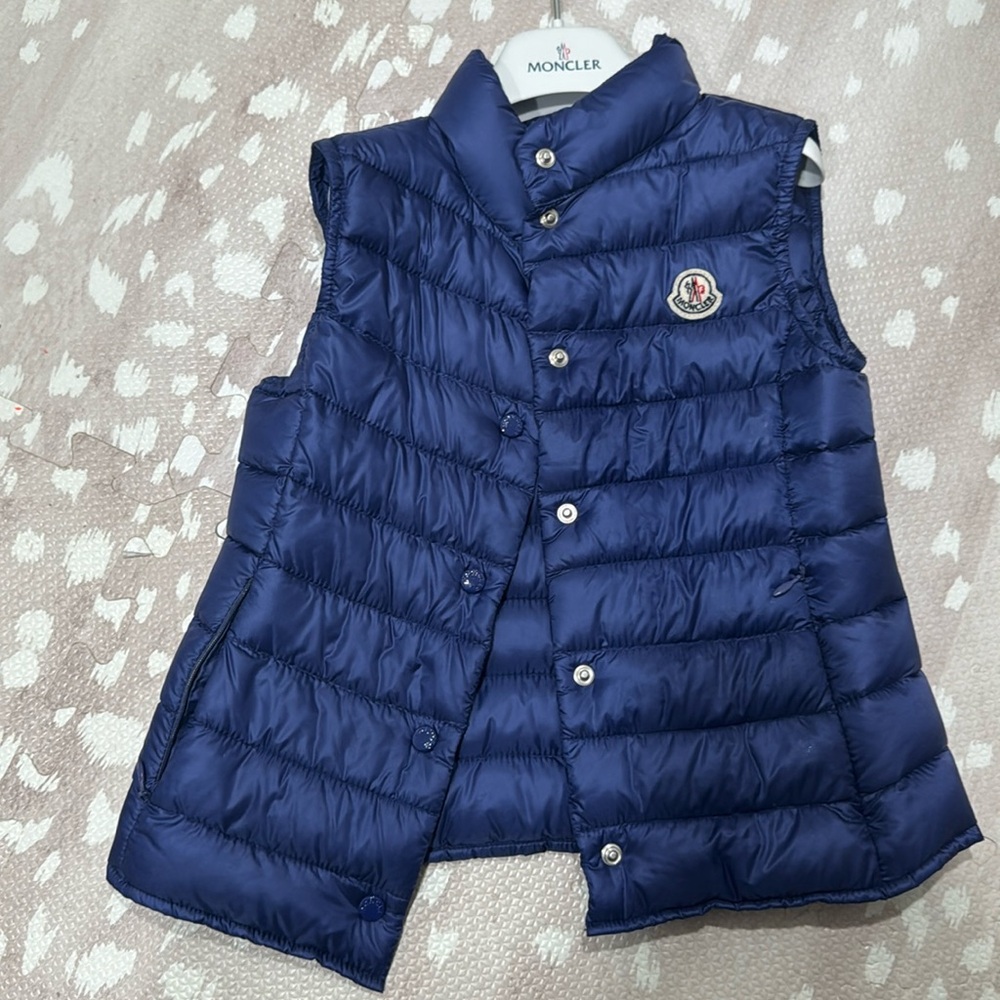 Moncler Kids Navy Liane Down Vest Gilet 6Y
